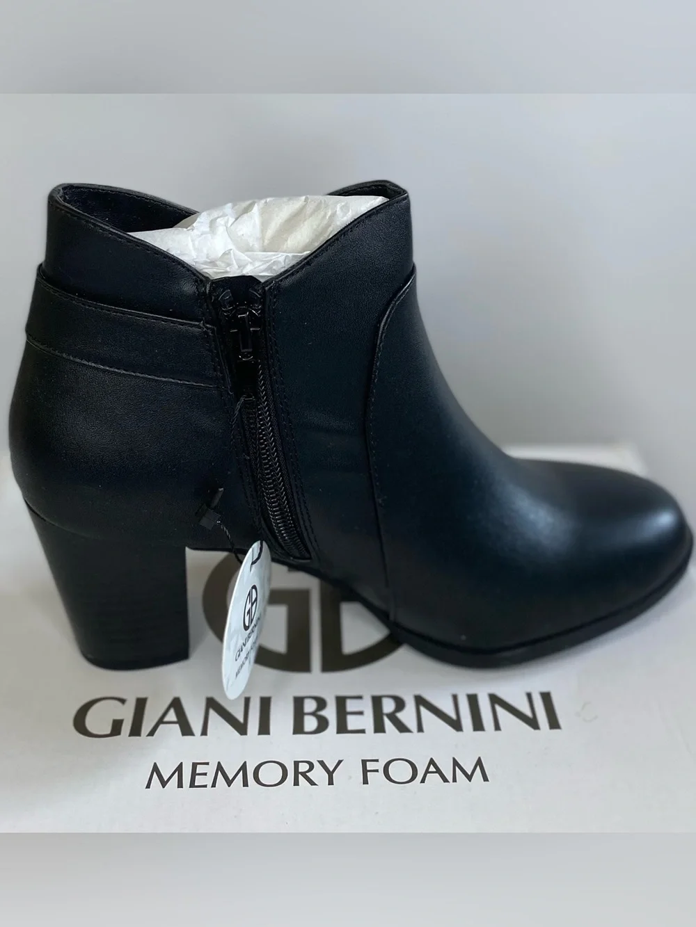 Giani Bernini Black Block Heel Ankle Bootie - NEW IN BOX
